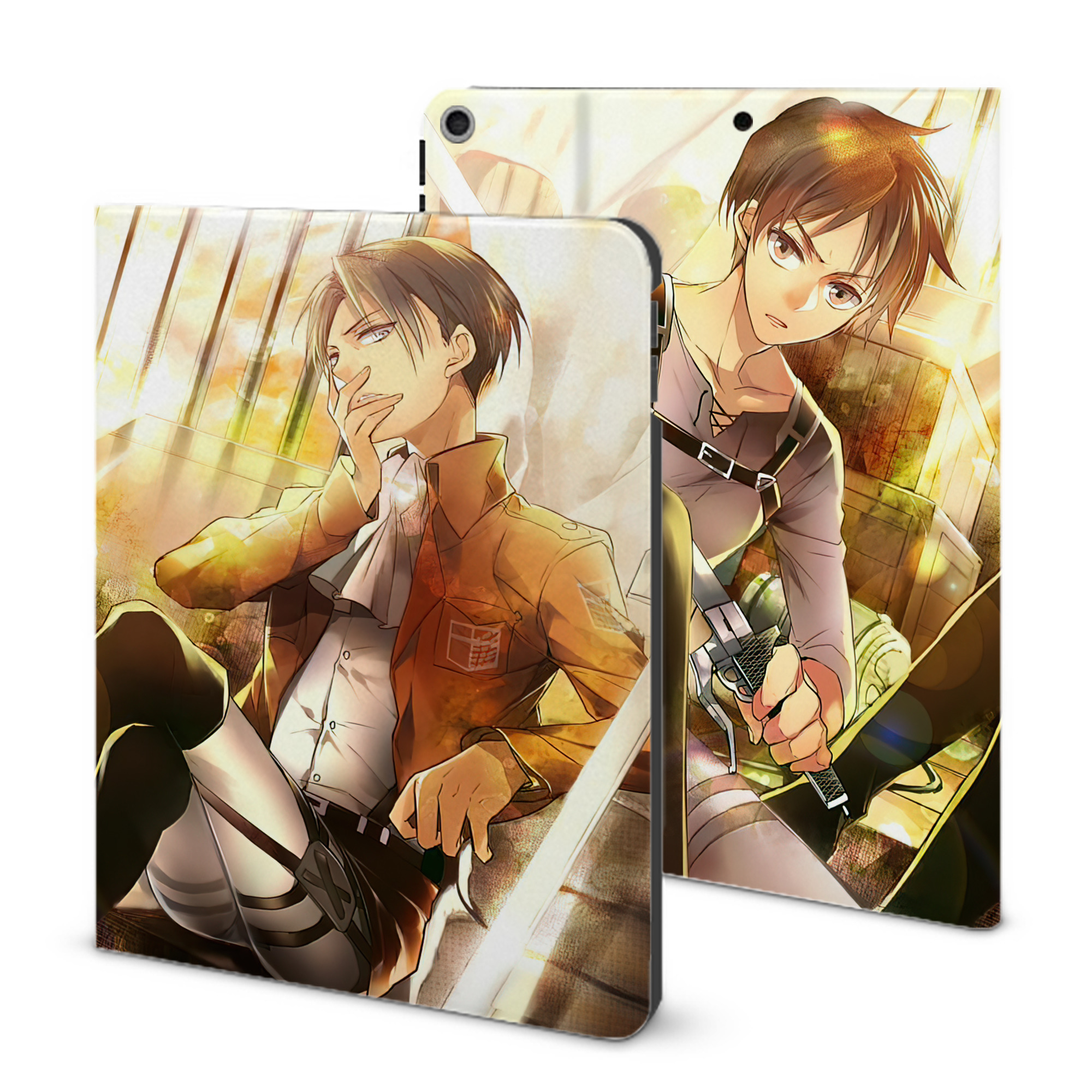 （画像用） 進撃の巨人 Attack on Titan IPad ケース ブック型 PUレザー TPU 耐衝撃 軽量 薄型 ペン収納なし 全面保護 IPad 各モデル対応
